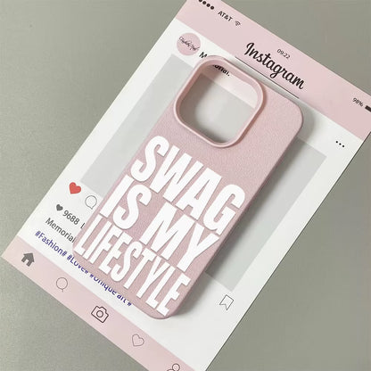 Swag Lifstyle Case for Iphone 17 16 15 14 13 12 11 Pro Max Silicone Leather Cover Iphone 13 15 16 17 Air Pro Max TPU Cover