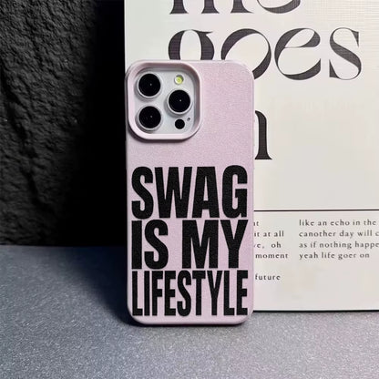 Swag Lifstyle Case for Iphone 17 16 15 14 13 12 11 Pro Max Silicone Leather Cover Iphone 13 15 16 17 Air Pro Max TPU Cover