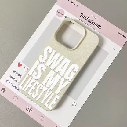 Swag Lifstyle Case for Iphone 17 16 15 14 13 12 11 Pro Max Silicone Leather Cover Iphone 13 15 16 17 Air Pro Max TPU Cover