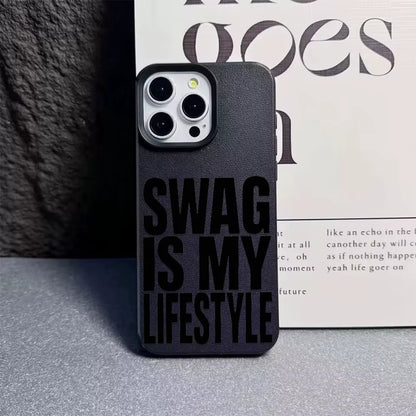 Swag Lifstyle Case for Iphone 17 16 15 14 13 12 11 Pro Max Silicone Leather Cover Iphone 13 15 16 17 Air Pro Max TPU Cover