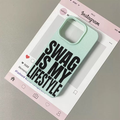 Swag Lifstyle Case for Iphone 17 16 15 14 13 12 11 Pro Max Silicone Leather Cover Iphone 13 15 16 17 Air Pro Max TPU Cover